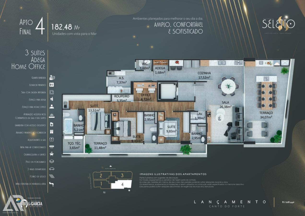 Apartamento à venda com 3 quartos, 182m² - Foto 9